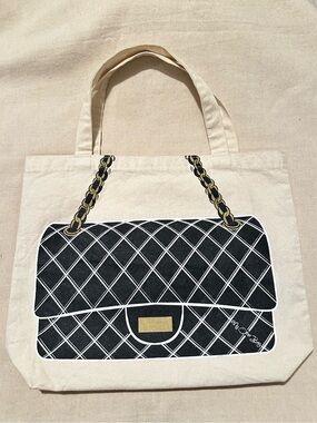 My Other Bag | Tote | My Other Bag Canvas Tote with Black Quilted Purse Print